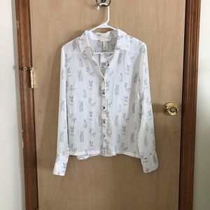 NWT H&M Blouse- Cute Bunny Print!
